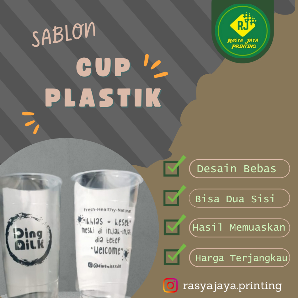 Jual Sablon Gelas Plastik Hok Cup Gelas Pop Ice Es Teh Jumbo Shopee Indonesia 1296