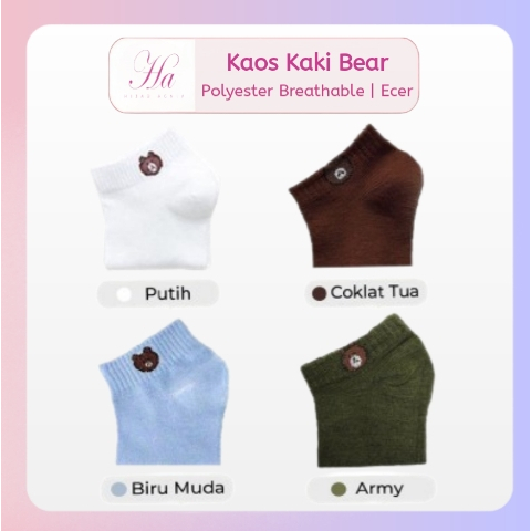 Jual Kaos Kaki Pendek Motif Bear Ecer Shopee Indonesia