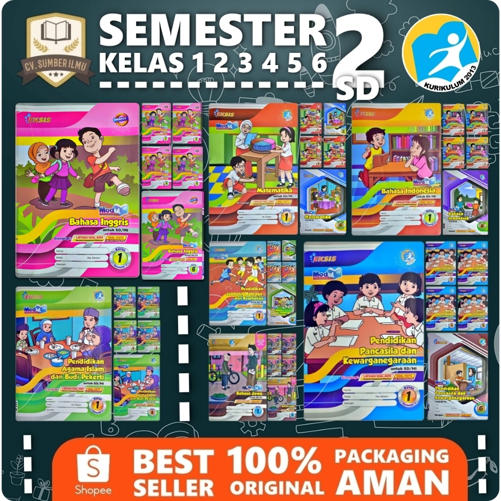 Jual LKS SD KELAS 1 2 3 4 5 6 SEMESTER 2 K13 | EKSIS MATEMATIKA, BAHASA ...
