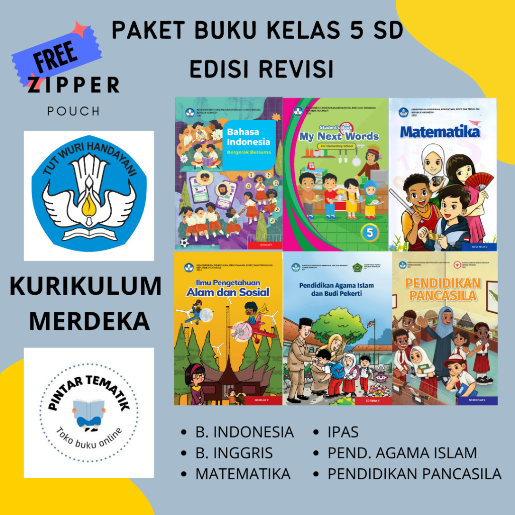 Jual Paket buku kelas 5 SD kurikulum merdeka | Shopee Indonesia