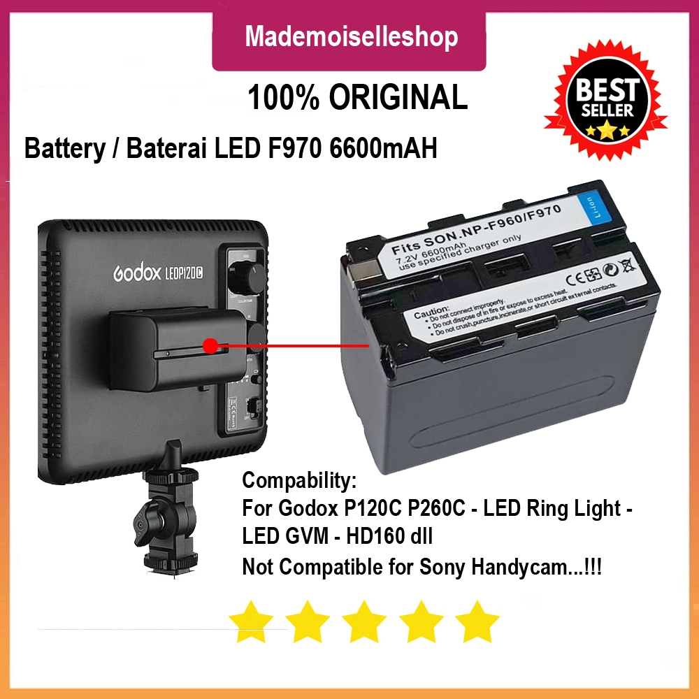 Kit PATONA NP-F970 6600mAh Con Caricabatterie 3-in-1 Per Sony E Luci LED, Incluso Alimentatore Da Auto