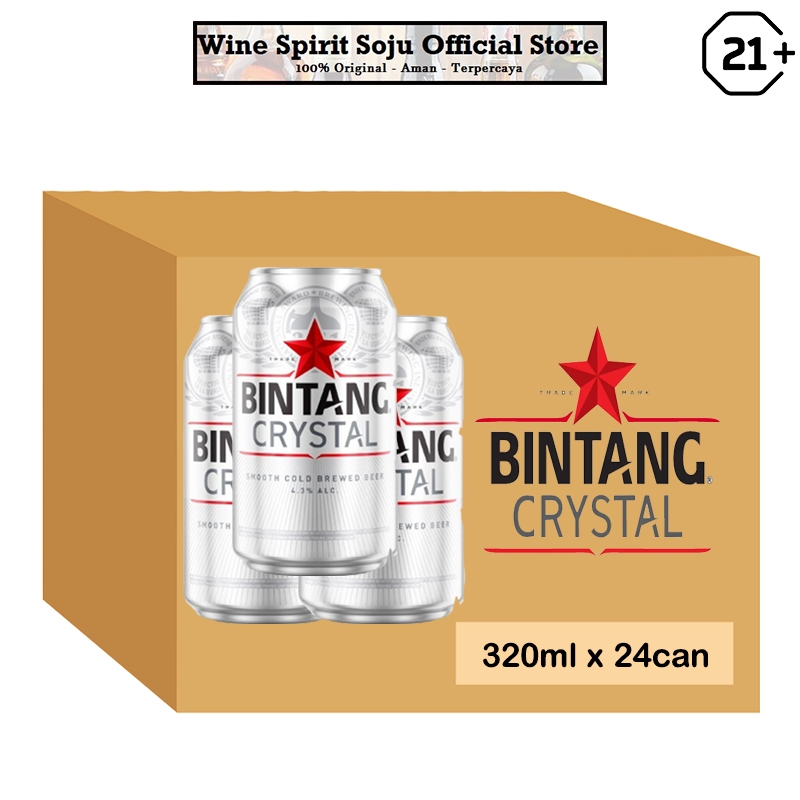 Jual Bir Bintang Crystal 320ml X 24 Kaleng (Karton) | Shopee Indonesia