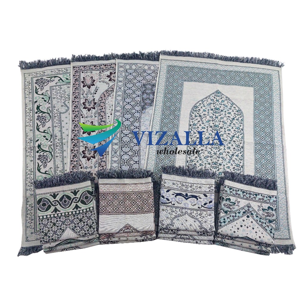 Sajadah Travel Metalik Besar 70x100cm/ Al Jamal Lurex/ Sajadah Souvenir Haji Umroh