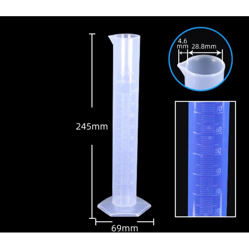 Jual Measuring Cylinder Plastic 100 Ml 50 Ml 25 Ml 10 Ml Gelas Ukur Plastik Gelas Takar Plastik 3702