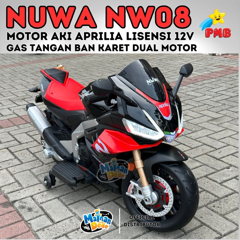 Jual Mainan Motor Aki Anak PMB Nuwa 08 Aprilia NW 08 Licensed PMB NW08