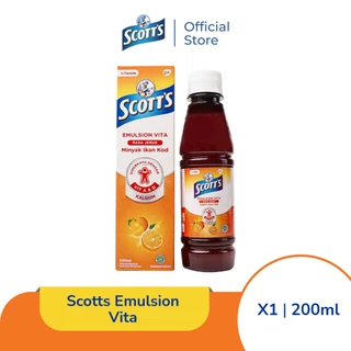 Scott's Vitamin dengan Omega 3, Vitamin A dan D + Kalsium Vita Rasa Jeruk 200ml