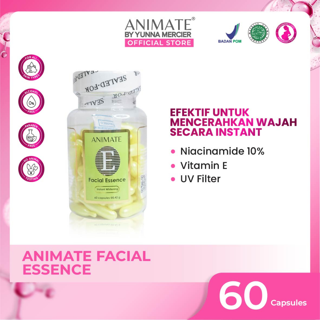 Jual Animate Facial Essence Serum Vitamin E (60 kapsul) Shopee Indonesia