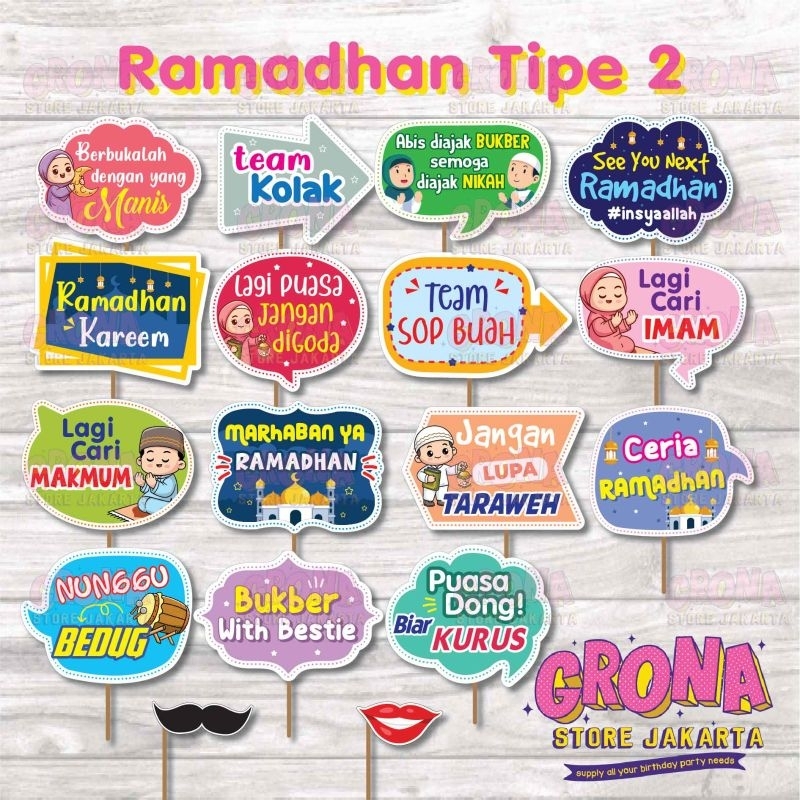 Jual Acc Props Photobooth Ramadhan Type 2/ Photobooth Ramadhan / Bukber