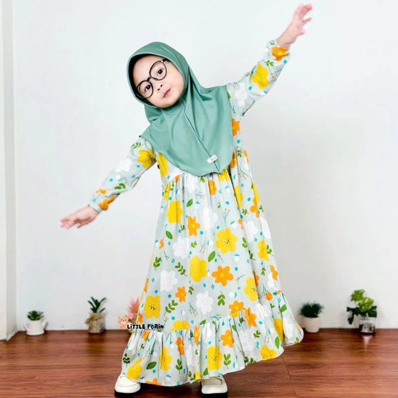 Baju gamis anak perempuan bahan katun rayon premium adem