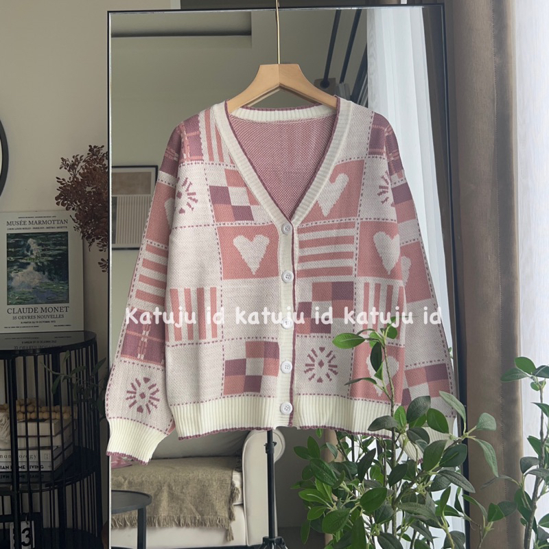 Jual Cardigan Rajut Motif Love SABILA | Shopee Indonesia