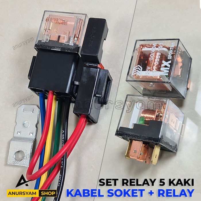Jual Paket Set Relay Rumah Sekring Gandeng 5 Kaki MX / Set Rilay