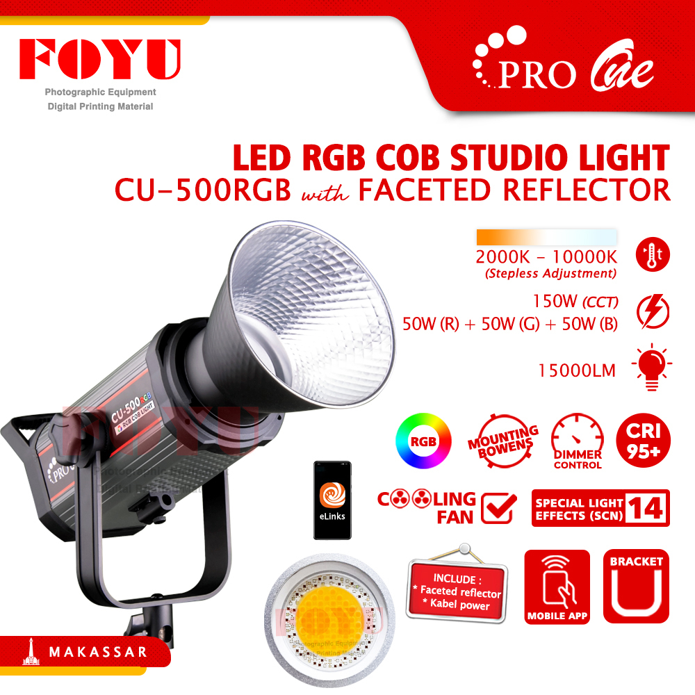 Jual LED RGB Color COB Foto Video Studio Light Lamp 150W Pro One CU ...