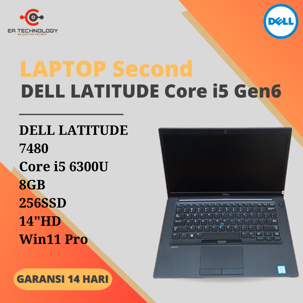 Laptop Dell Latitude 7480  Core I5-6300U, RAM 8GB, SSD 256GB, VGA HD Graphics 520, Màn 14 Inch Fhd Ips