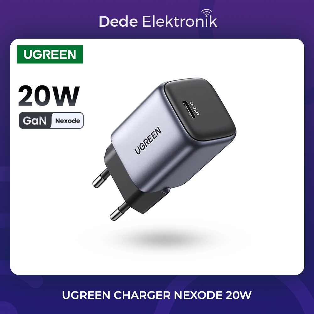 Jual Ugreen Kepala Charger Adaptor Nexode 20W Type C GaN PD QC Fast ...