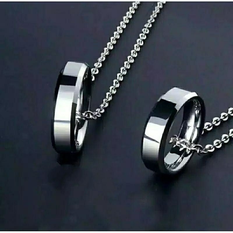 Jual Kalung Titanium Nuri Silver Liontin Cincin Anti Karat Tidak Luntur