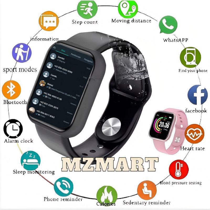 Detak Jantung Jam Hp Smartwatch Bluetooth W26 Smart Watch Whatsapp