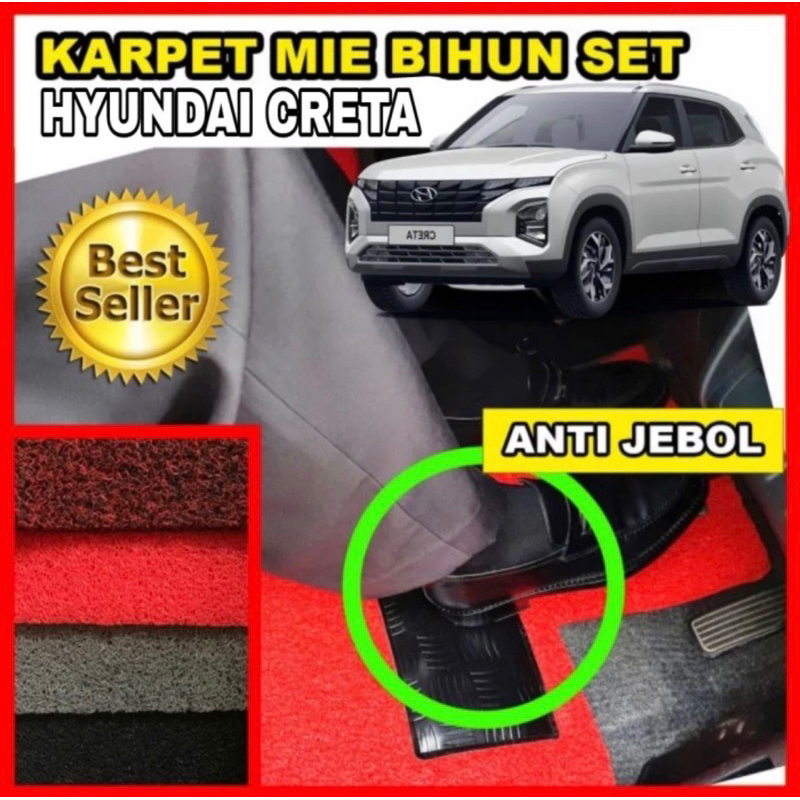 Jual Karpet Carpet lantai Coil mat set Mie Bihun Hyundai CRETA 2 Baris ...