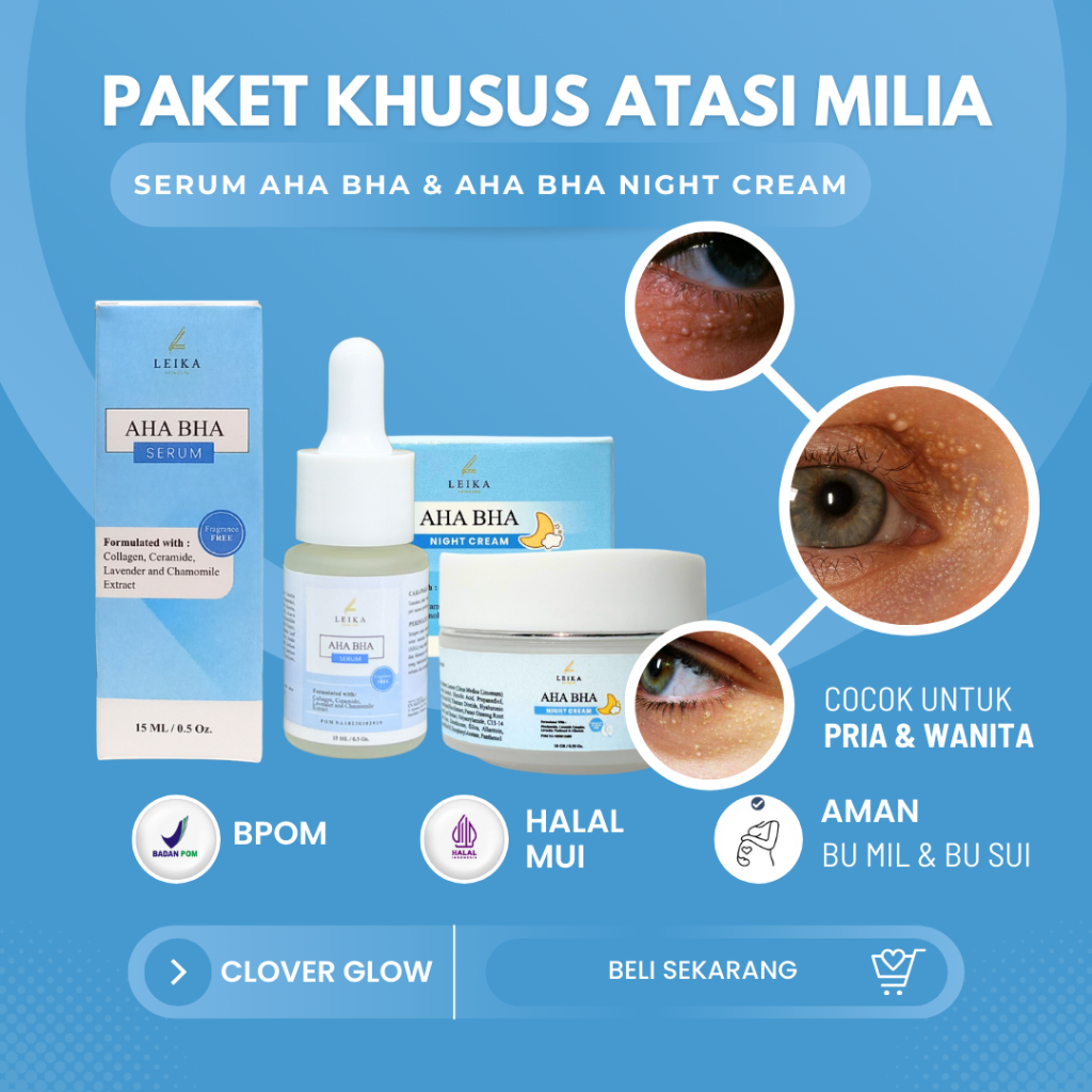 Jual Paket Khusus Atasi Milia Pembersih Milia Ampuh Serum Aha Bha Khusus Milia Bpom Sangat