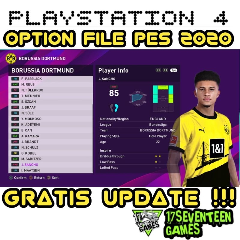 Jual [VIA FLASHDISK] Option File PES 2020 PS4 PS5 Update Winter 2024