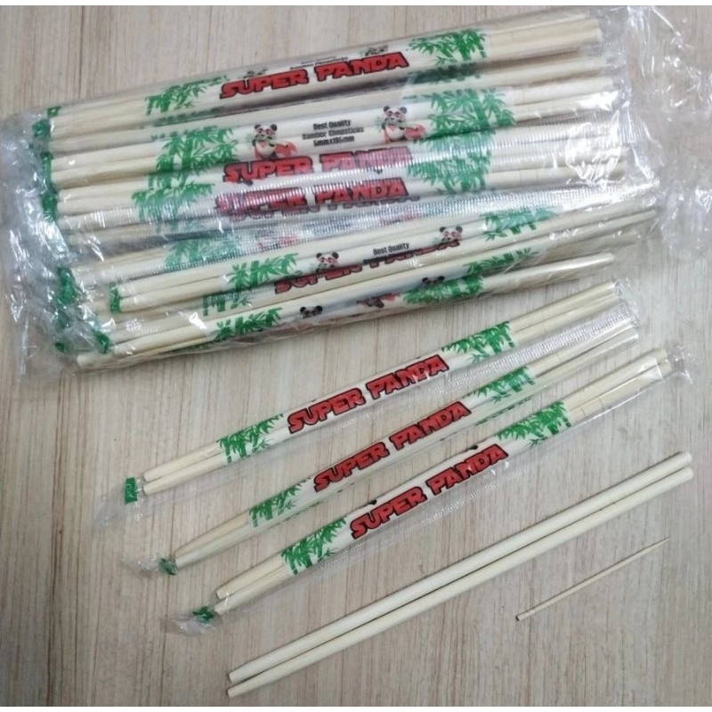 Jual Sumpit Bambu Chopstick Kayu Super Panda 1 Bungkus Isi 50 Pasang ...