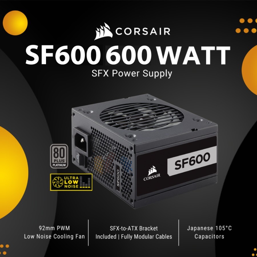 CORSAIR SF600 Platinum SFX電源 Amazon | CORSAIR PLATINUM認証取得 高効率600W SFX電源ユニット