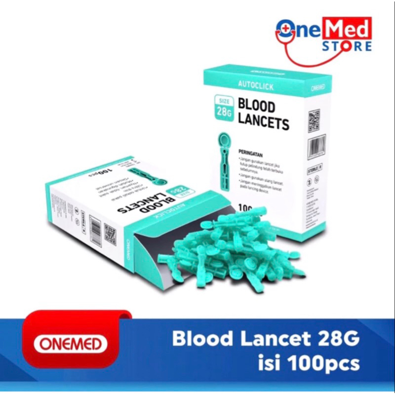 Jual BLOOD LANCET 28G ONEMED AUTOCLICK (HARGA PER BOX) Shopee Indonesia