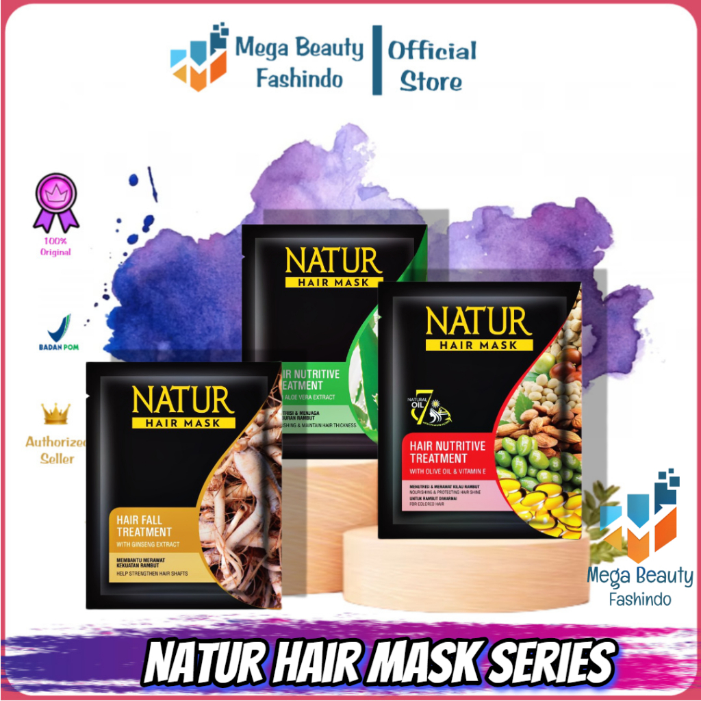 Jual Natur Masker Rambut 15gr Hair Mask Extract Gingseng - Aloevera ...