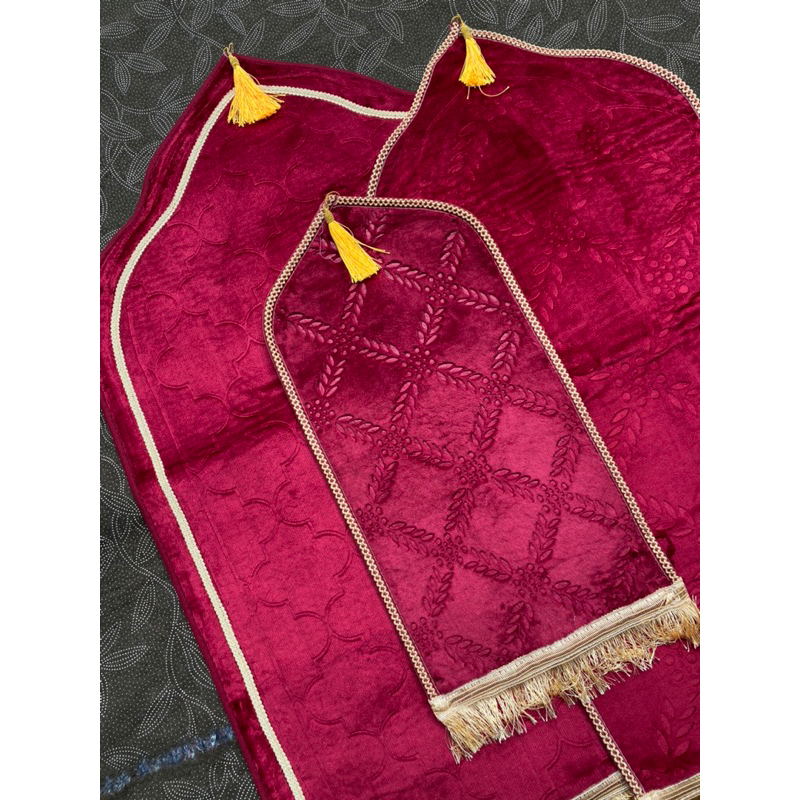 Sajadah Couple Komplit Free Bonus [Sajadah Mini 35x65+Alaskaki+Tasbih]