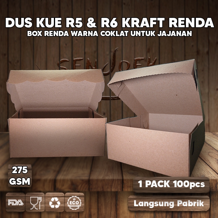 Jual Dus Snack Kraft R5 & R6 Dus Kue Renda 275gsm | Shopee Indonesia