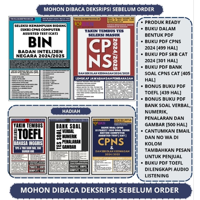 Jual BUKU YAKIN TEMBUS ASN CPNS SKD & SKB CAT BADAN INTELIJEN NEGARA