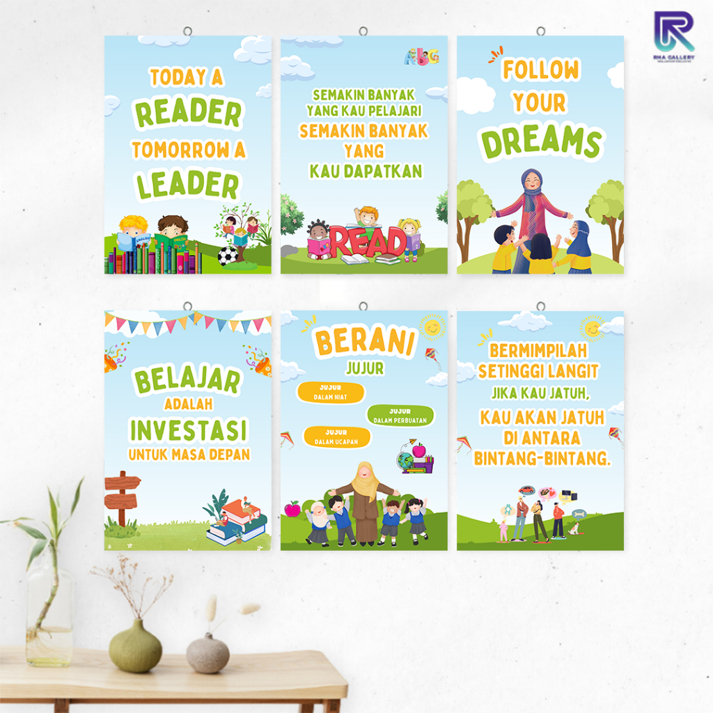 Jual Rha Gallery Hiasan Dinding Set Bundling Quotes Inspiratif Murid Edukasi Pajangan Sekolah 2567