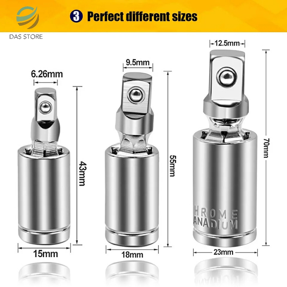 Jual SET 360° Rotation Universal Joint Sleeve Change Head Socket ...