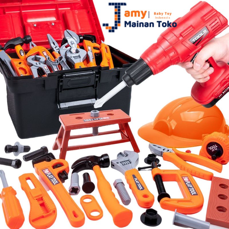 Jual 68Pcs Mainan Toolbox Kit Insinyur Simulasi Alat Perbaikan Mainan ...