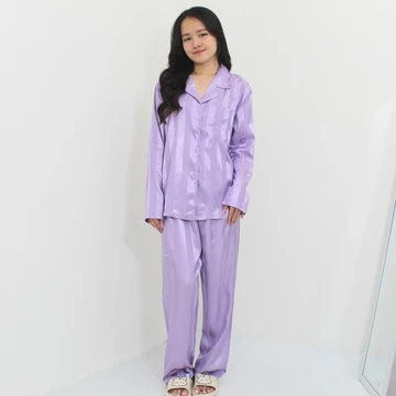 YX Laurencia Piyama Satin Powysuit Baju Tidur Wanita Dewasa Lengan Panjang Celana Panjang