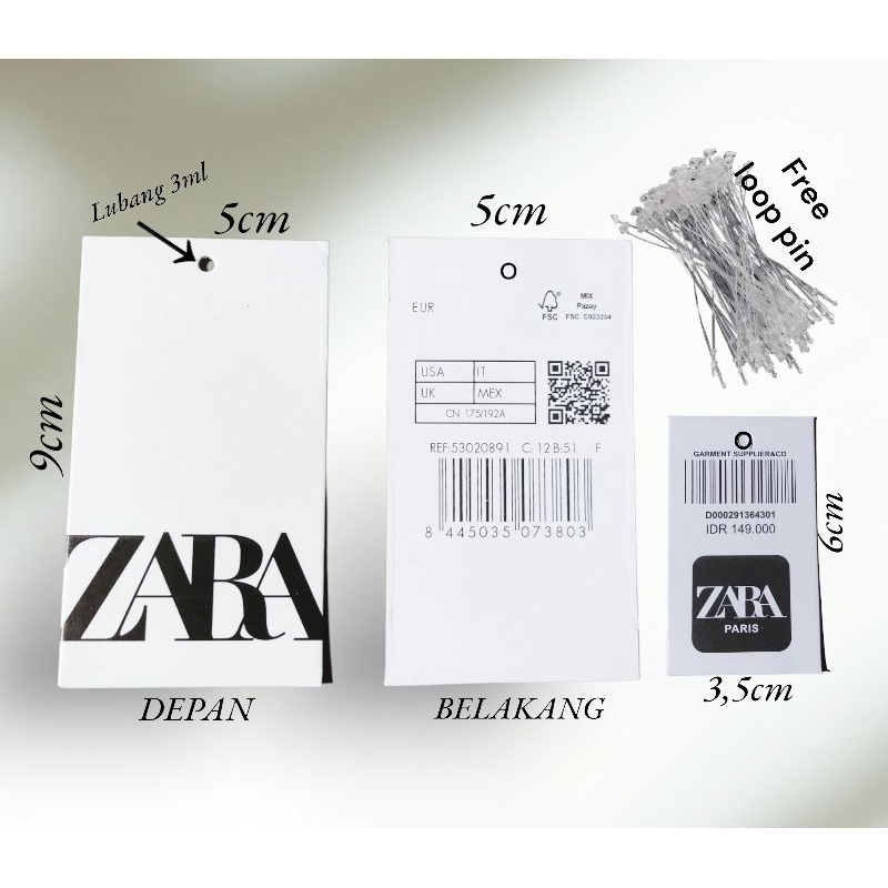Jual HANGTAG ZARA | LABEL ZARA (300 pcs) | Shopee Indonesia