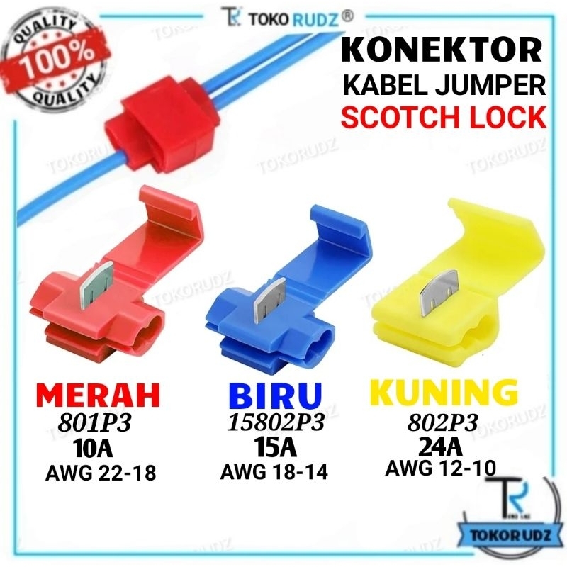 Jual Konektor Kabel Listrik Jumper Scotch Lock Penyambung Klip Pengaman