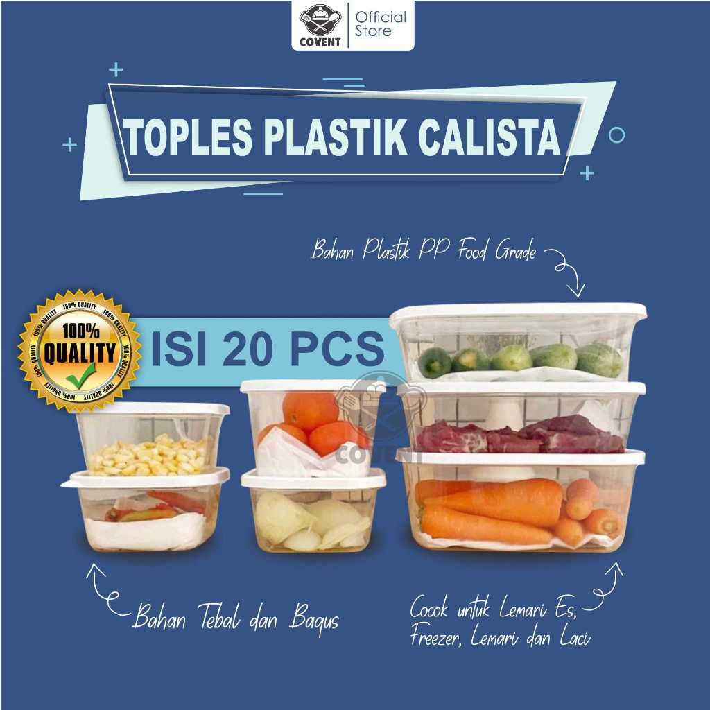 Jual Food Container Calista Oita Toples Plastik Set Isi 20 Pcs Shopee Indonesia