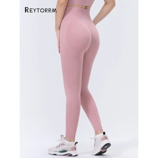 Reytorrm LYCRA®  Seamless Legging Celana Olahraga Wanita High Waist Running Yoga Gym Pants Sport(CK04）
