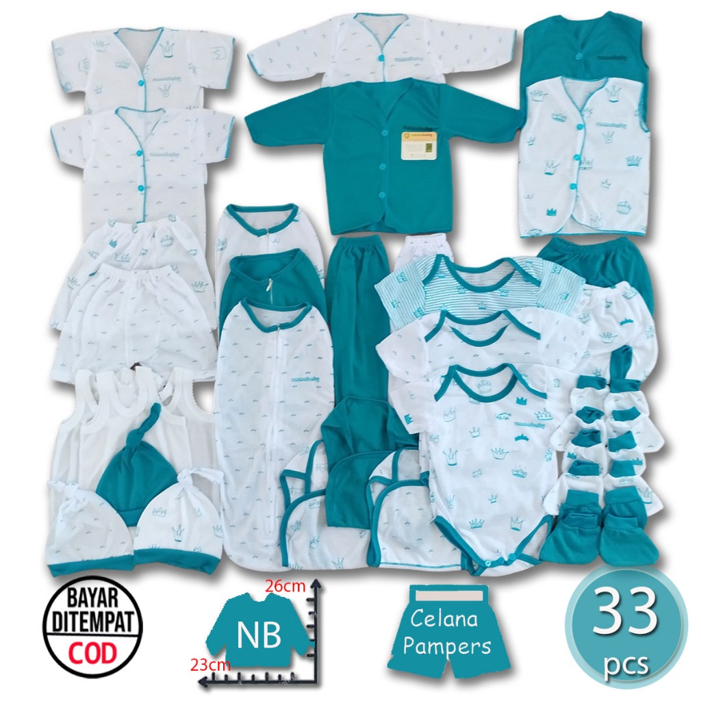 Jual 33 pcs BAJU BAYI NEWBORN PAKET BAJU BAYI BARU LAHIR SETELAN LENGAN
