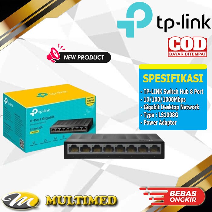 Jual Tp Link Tl Ls1008g 8 Port Gigabit 101001000mbps Desktop Switch Hub Shopee Indonesia 0098