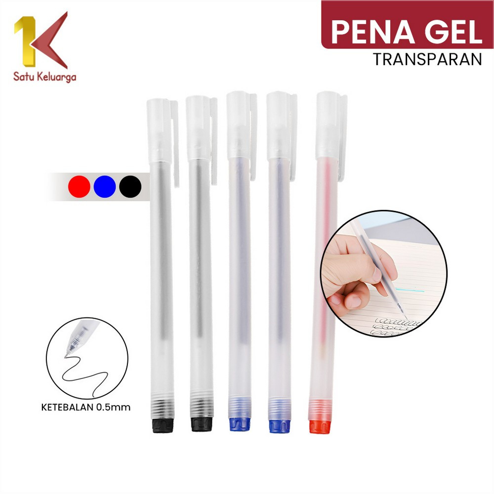 Jual Satu Keluarga Pena Gel Alat Tulis Pulpen 0.5mm Motif Polos A46 ...