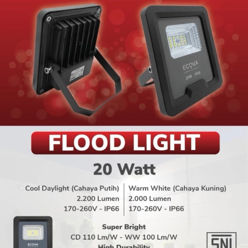 Jual Lampu Sorot Flood Light Ecova Shopee Indonesia