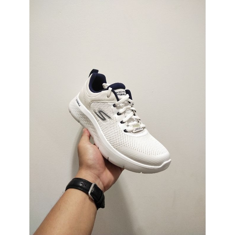 SEPATU PRIA TERBARU SKECHERS ORIGINAL SNEAKERS GO WALK FLEX PUTIH KEREN