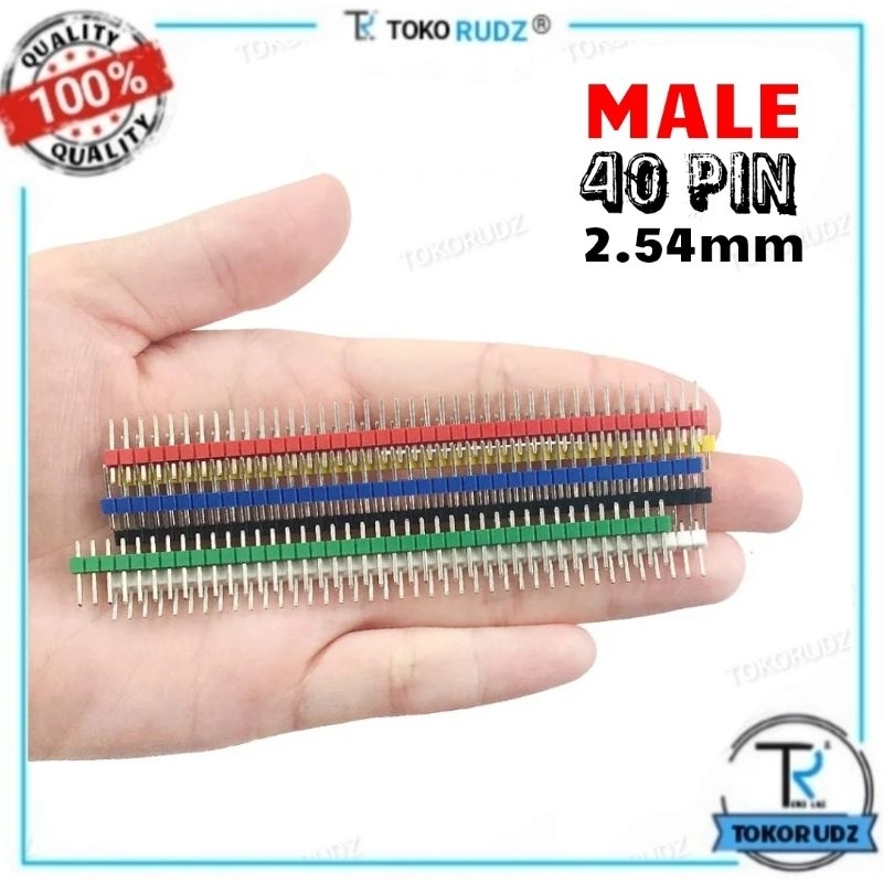 Jual Pin Header Male 40 Pin 1x40 2.54mm Single Strip Tulang Ikan ...