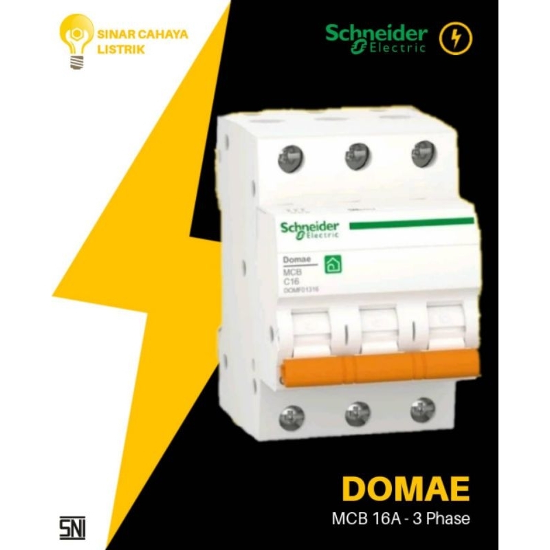 Jual Mcb Schneider New Domae 3 Phase 16a 25a 32a 40a Shopee