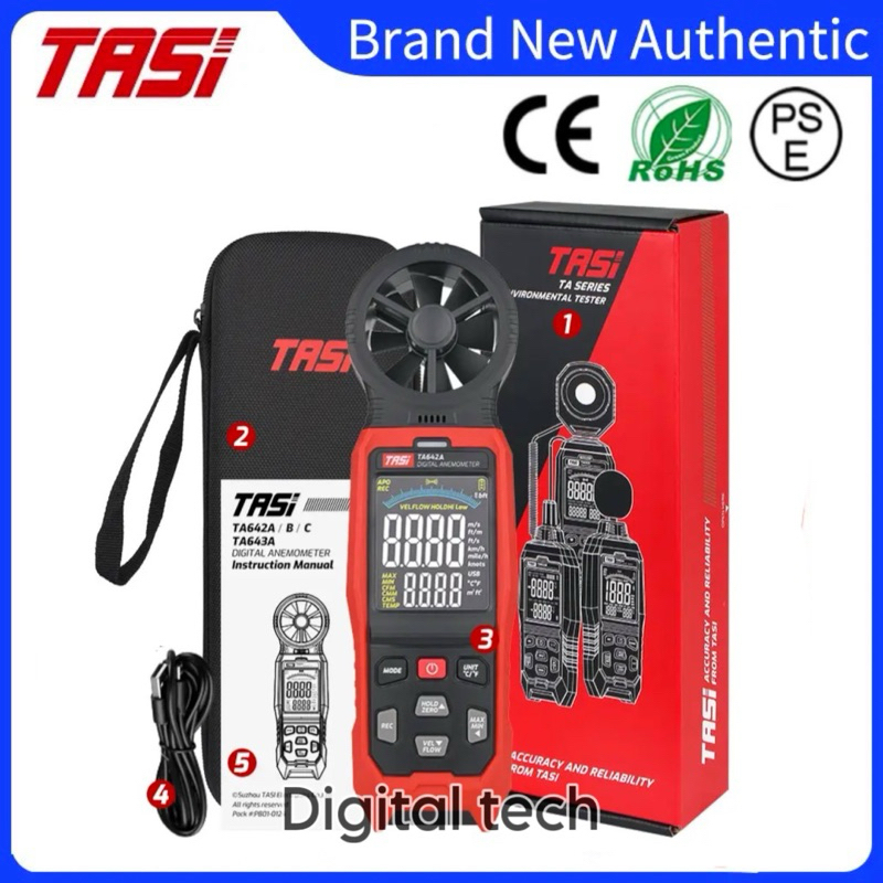 Jual Anemometer Data Logger Alarm TASI TA642B Wind Meter Tester TA642B