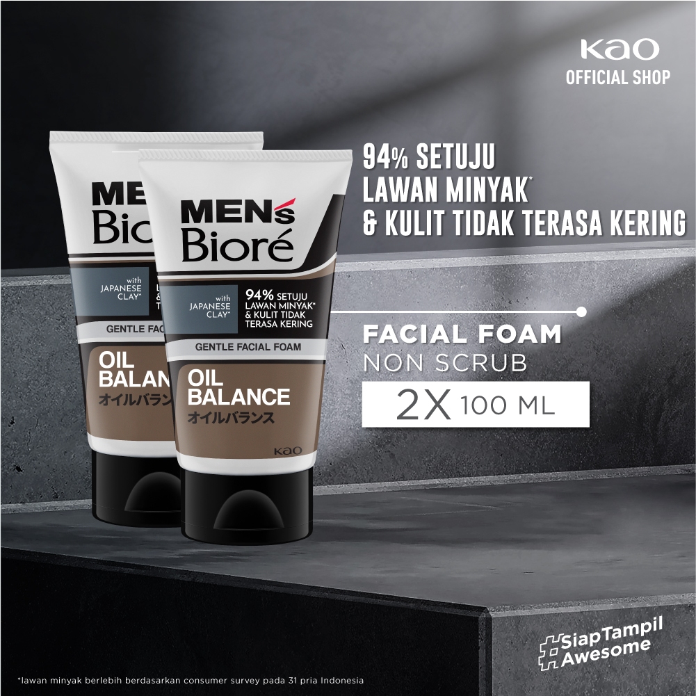 Jual Men's Biore Non Scrub Sabun Muka Pria Untuk Kulit Berminyak Oil