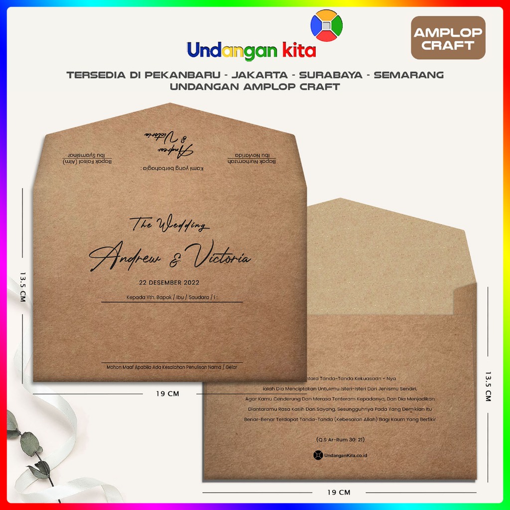 Jual Amplop Craft 160 Gsm Tanpa Isi Undangan Kita Jakarta | Shopee ...