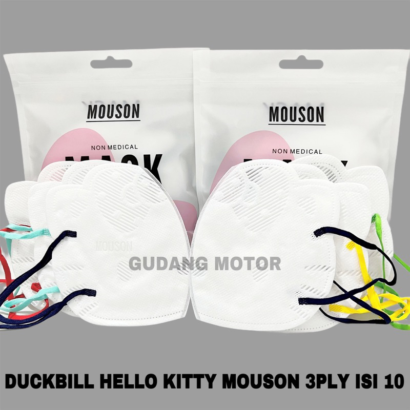 Jual Masker Duckbill Hello Kitty Mouson 3ply isi 10 pcs | Shopee Indonesia