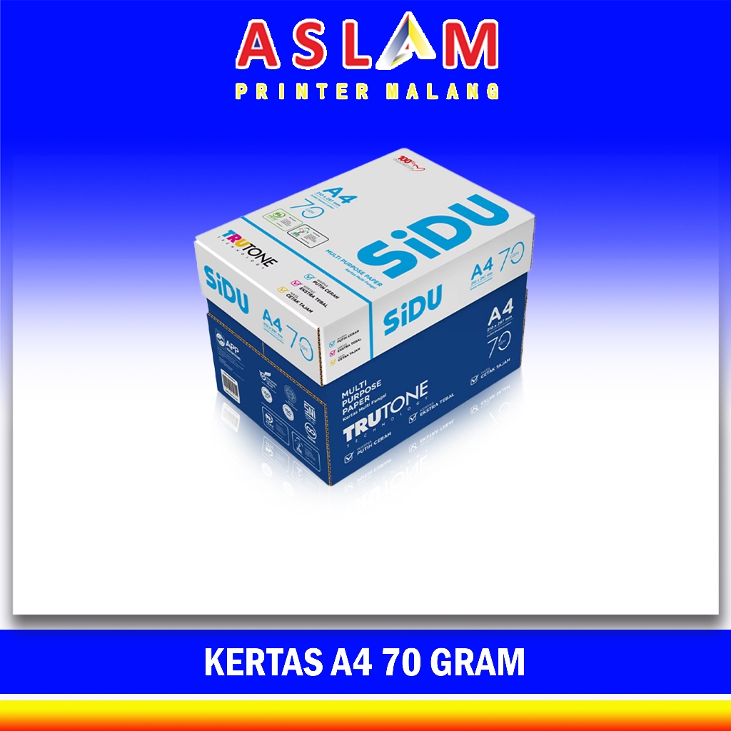Jual Kertas A4 Sidu 70 Gsm Kertas HVS A4 F4 Sidu F4 1 Box 5 Rim ...